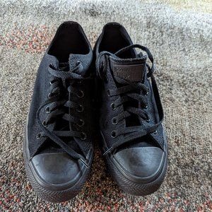 Converse Chuck Taylor All Star Low Top, Black Monochrome, 9 Women/7 Men